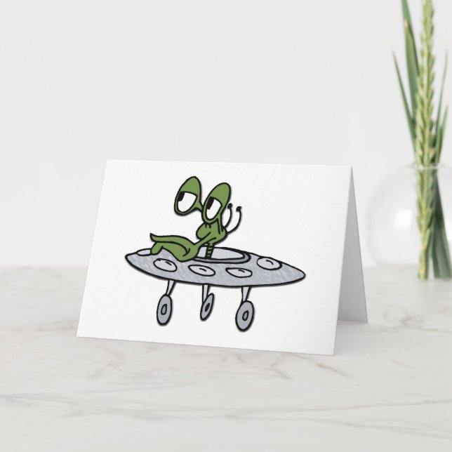UFO & Alien Holiday Card (Front)