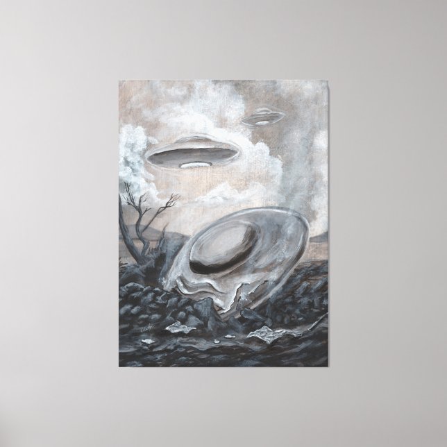 UFO, Alien, Roswell Crash Canvas Print (Front)