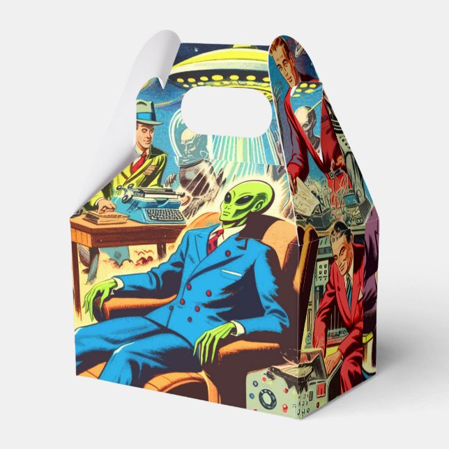 Ufo Alien Sci-fi Retro Comics Favour Box (Front Side)
