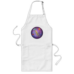 UFO Alien space spaceship star people Long Apron