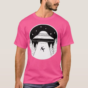 Ufo - Alien Spaceship - Minimalistic Pocket Design T-Shirt