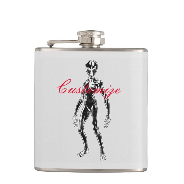 UFO Alien Thunder_Cove  Hip Flask (Front)