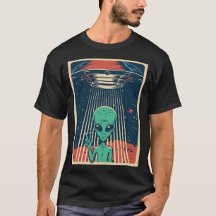 UFO Alien Unidentified Flying Object Peace Little T-Shirt