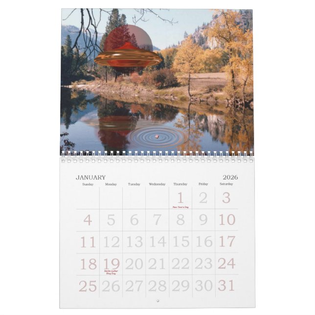 UFO - alien worlds Valxart calendar (Jan 2026)