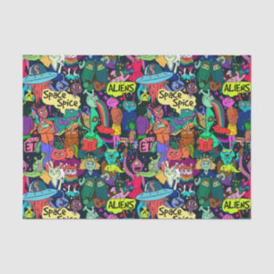 UFO aliens abstract Decoupage Tissue Paper