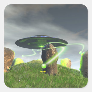 UFO and Ancient Stone Circle Sticker