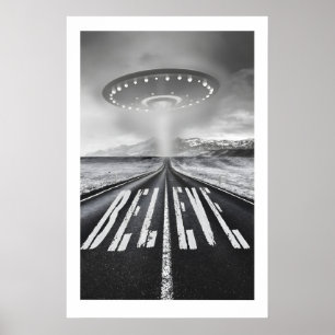 UFO Art Print Set Sci-Fi Flying Saucer Designs