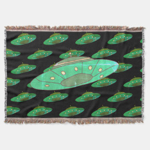 UFO art Throw Blanket