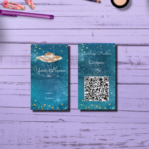 UFO - artistic galaxy- QR code Business Card