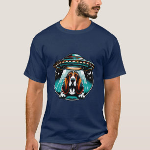 UFO Basset hound Abduction T-Shirt