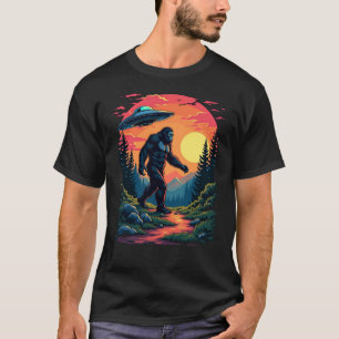 UFO & Bigfoot Forest Encounter T-Shirt for Men