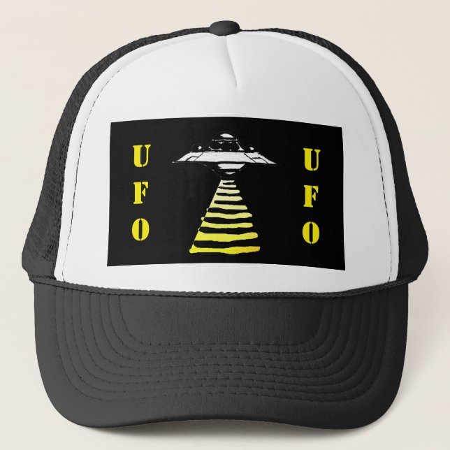UFO - Black & White Yellow Trucker Hat (Front)