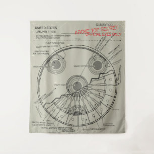 UFO Blueprint Tapestry
