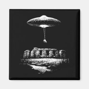Ufo Building Stonehenge Alien Theory Sci Fi Funny Magnet