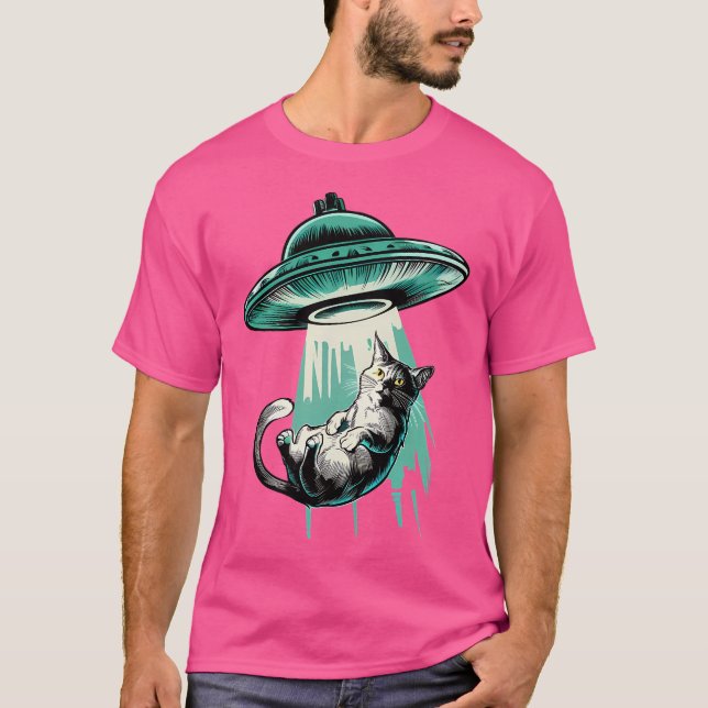 Ufo Cat Abducted T-Shirt (Front)