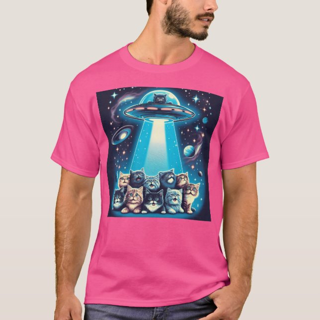 Ufo Cat Invasion T-Shirt (Front)