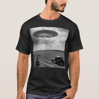 Ufo Classical Photograph Old Farm Themed T-Shirt