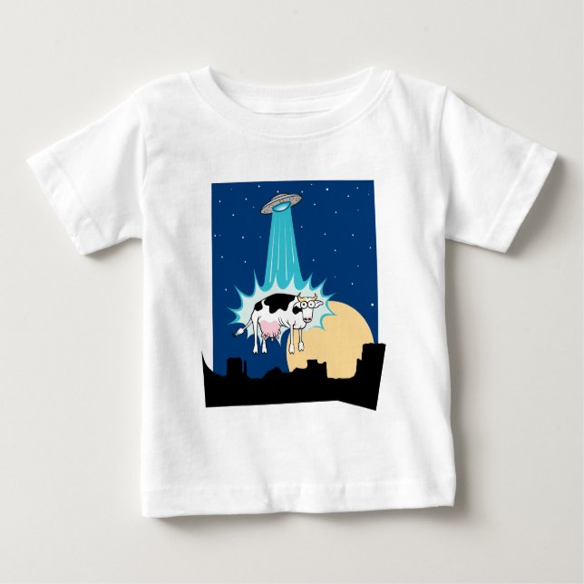 UFO Cow Abduction Baby T-Shirt (Front)