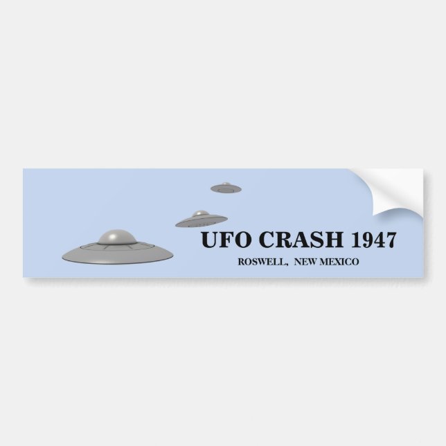 UFO CRASH 1947 -  ROSWELL, NEW MEXICO BUMPER STICKER (Front)