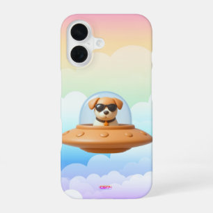 Ufo dog 3D a3 clouds iPhone 16 Case