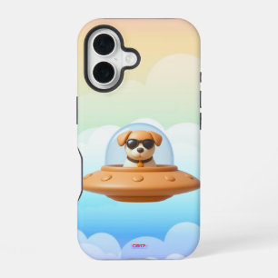 Ufo dog 3D a3 clouds iPhone 16 Case