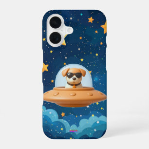 Ufo dog 3D a4 night sky iPhone 16 Case