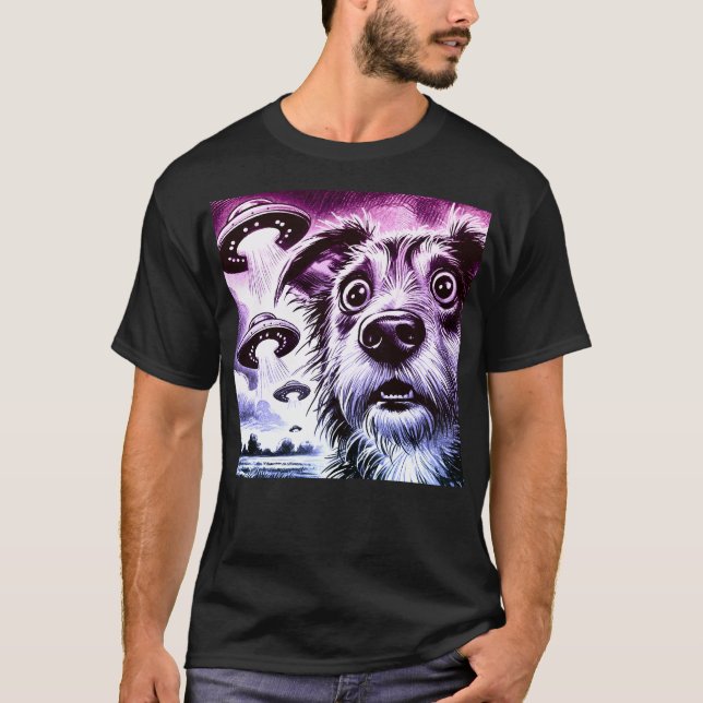 UFO Dog Abduction – Alien Encounter T-Shirt (Front)