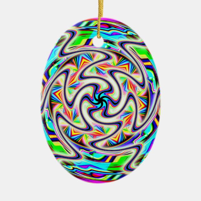 UFO engine FTL Drive (add words) Ceramic Tree Decoration (Front)