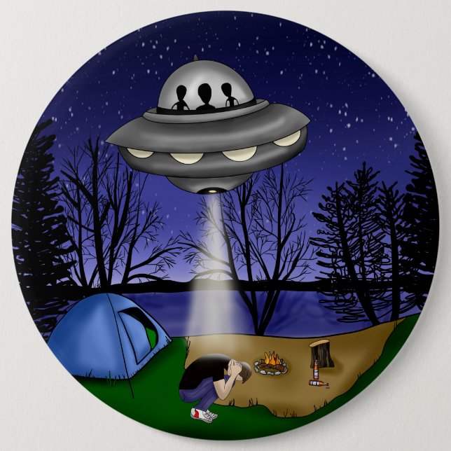 UFO Extraterrestrial Abduction Alien 6 Cm Round Badge (Front)