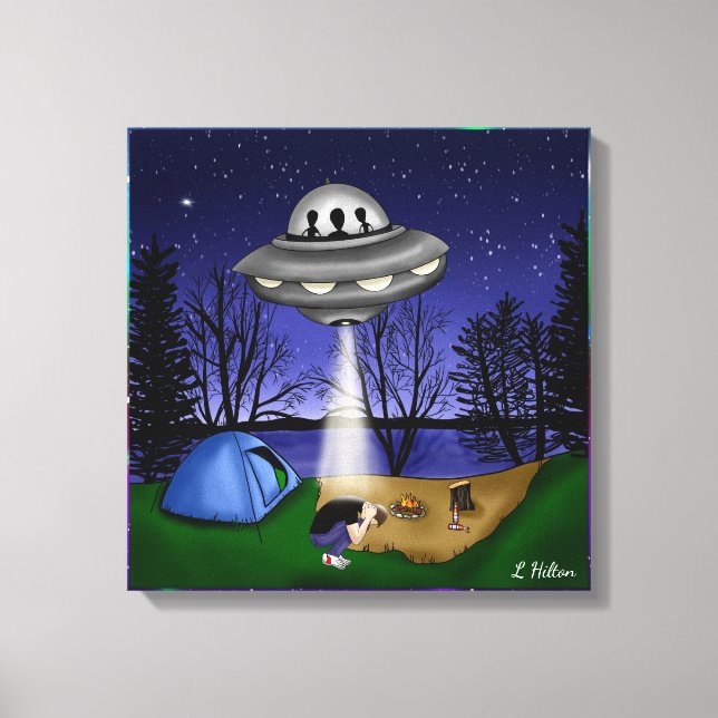 UFO Extraterrestrial Abduction Alien   Canvas Print (Front)