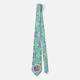 UFO Flying Over a Green Swirl World Tie