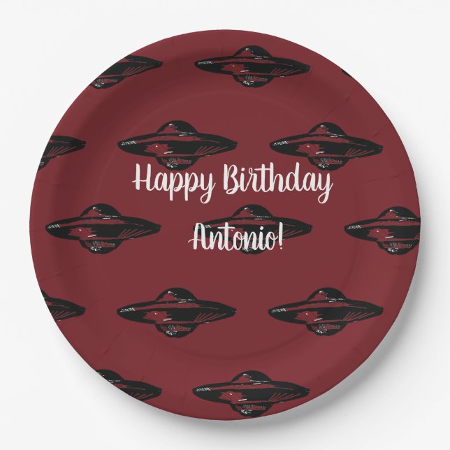 UFO flying saucer Paper Plate (Front)