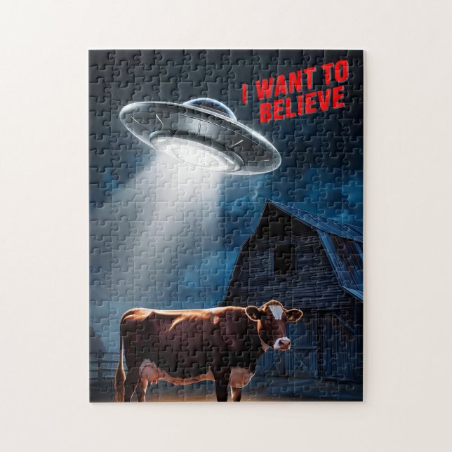 UFO Flying Saucer Puzzle - Alien Encounter Jigsaw (Vertical)