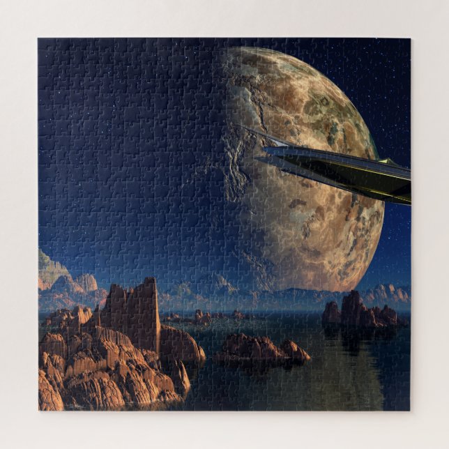 UFO-Foreign World-Scifi Landscape Jigsaw Puzzle (Vertical)