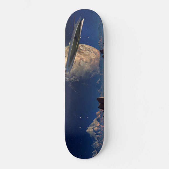 UFO-Foreign World-SciFi Landscape Skateboard (Front)