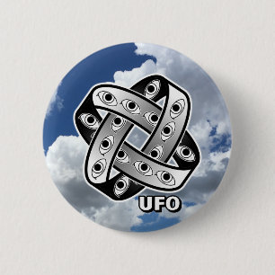 UFO Goofy Eyes 6 Cm Round Badge