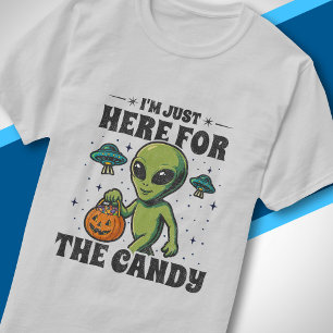 UFO Halloween For the Candy Funny Alien Costume T-Shirt