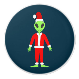 UFO Ho Ho Father Christmas alien Ceramic Knob