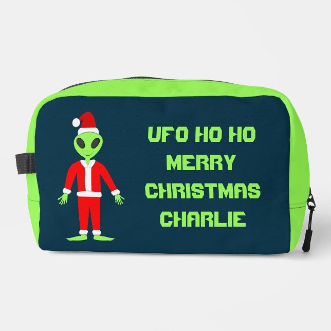 UFO Ho Ho Father Christmas alien Custom Dopp Kit (Front)