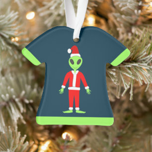UFO Ho Ho Father Christmas alien Custom Name Ornament
