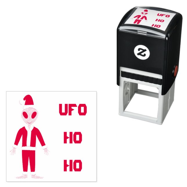 UFO Ho Ho Father Christmas alien Custom Self-inking Stamp (In Situ)