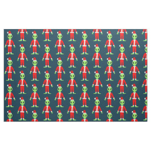 UFO Ho Ho Father Christmas alien Fabric