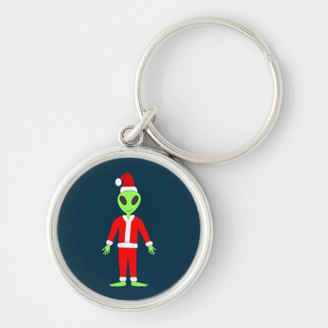 UFO Ho Ho Father Christmas alien Key Ring (Front)