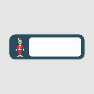 UFO Ho Ho Father Christmas alien Name Tag