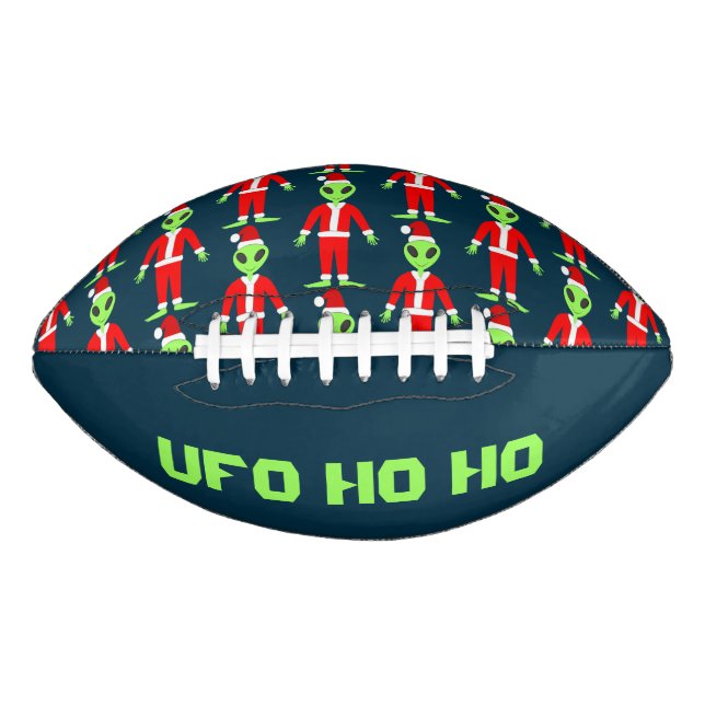 UFO Ho Ho Father Christmas alien Patterned Custom Football (Front)