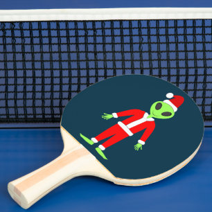 UFO Ho Ho Father Christmas alien Ping Pong Paddle