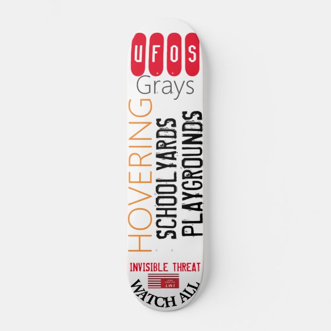 UFO  HOVERING  GRAYS Skateboard (Front)