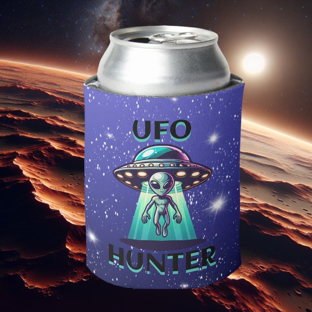 UFO Hunter | Ai Art with UFO and Alien Can Cooler (Creator Uploaded)