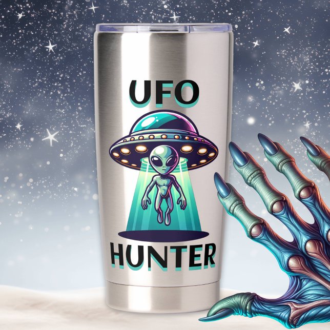 UFO Hunter | Ai Art with UFO and Alien Insulated Tumbler (Creator Uploaded)