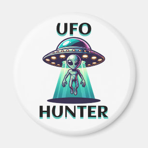 UFO Hunter   Ai Art with UFO and Alien Magnet